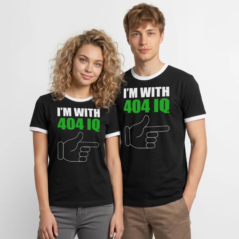 I'm with Stupid 404 Error Programmer Coding Männer Kontrast-T-Shirt
