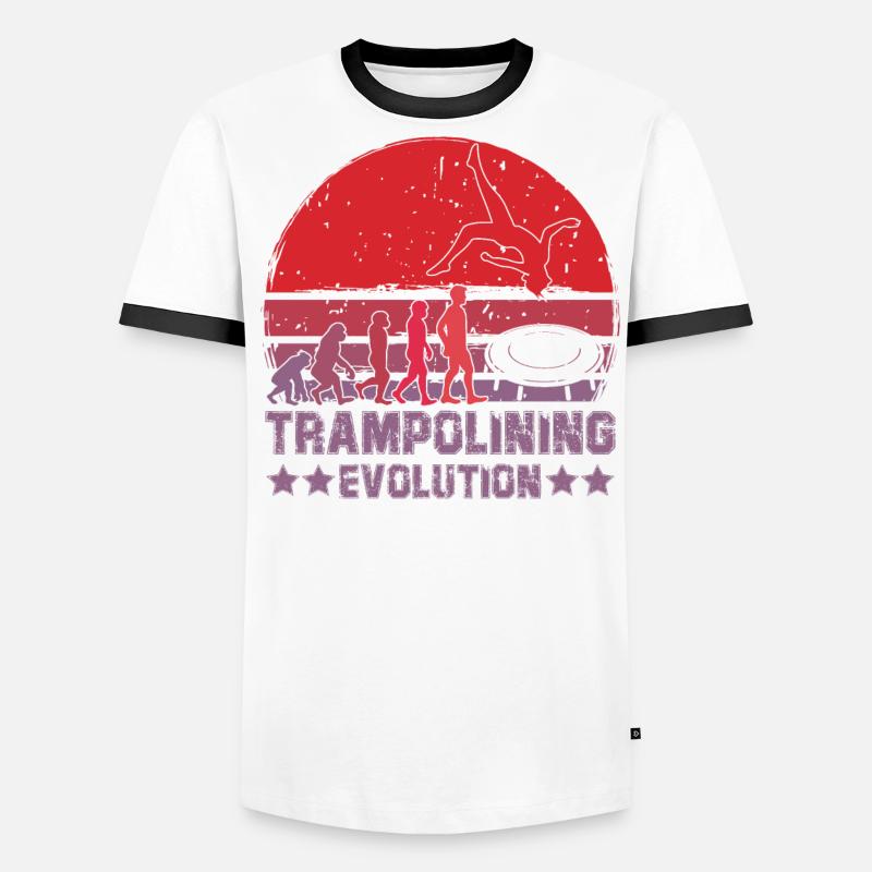 Evolution des Trampolinspringens Männer Kontrast-T-Shirt