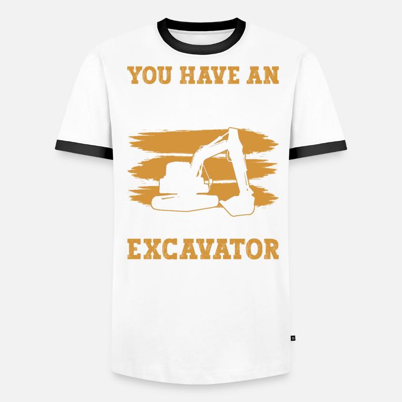 Bagger Schwermaschinenführer Baggerbaggerfahrer T-shirt contrasté Homme