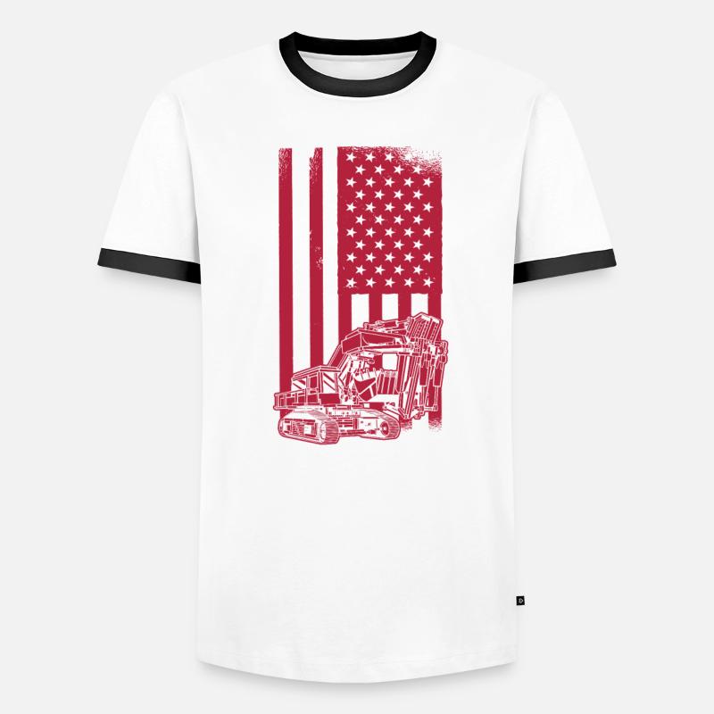 Baggerfahrer Bagger États-Unis T-shirt contrasté Homme