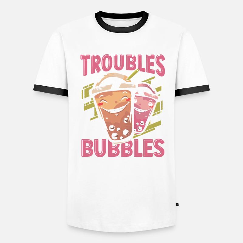 Drown Your Troubles In Bubbles Boba Tea Bubble Tea Men's Ringer Shirt