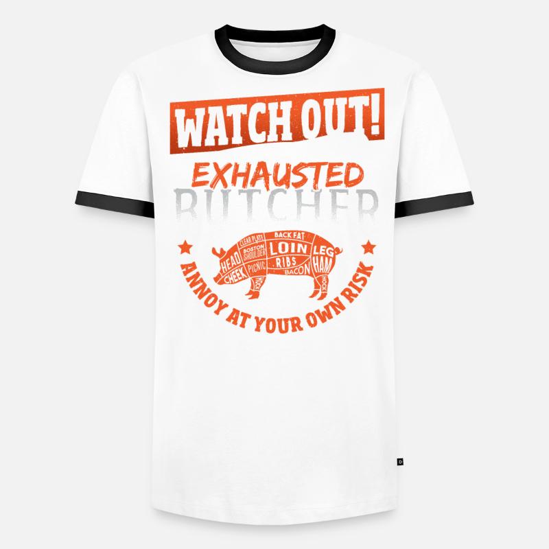 Le boucher épuisé Ennuyer à vos risques et périls T-shirt contrasté Homme