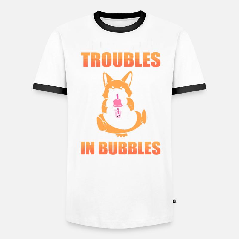 Drown Your Troubles In Bubbles Boba Tea Bubble Tea Men's Ringer Shirt