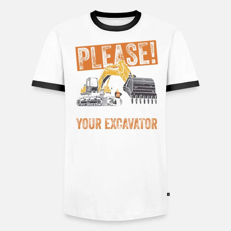 Bagger Bauarbeiter Baggerfahrer T-shirt contrasté Homme