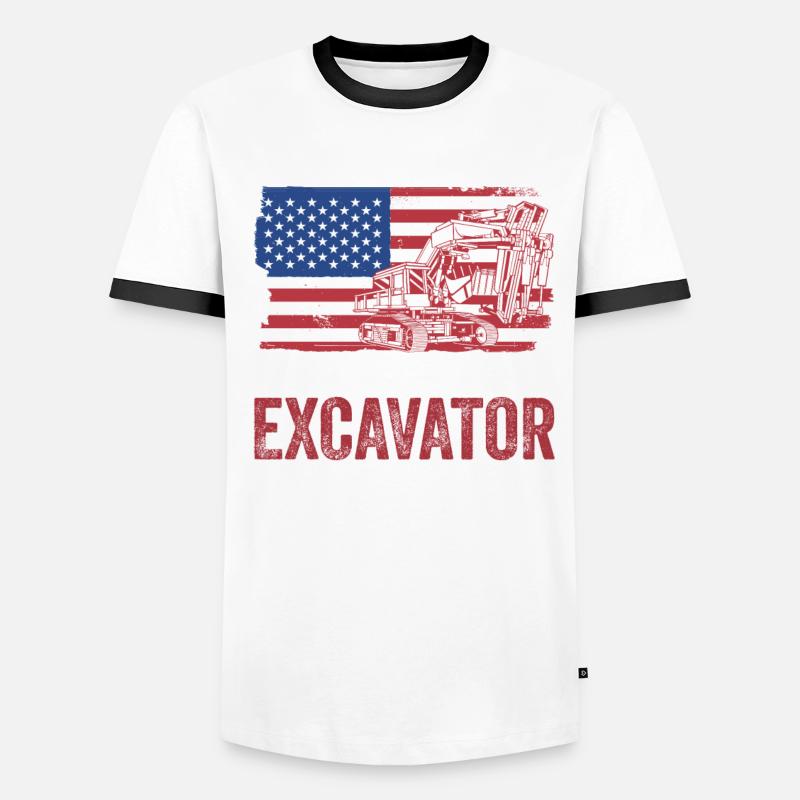 Bagger Baggerfahren Baggerfahrer T-shirt contrasté Homme