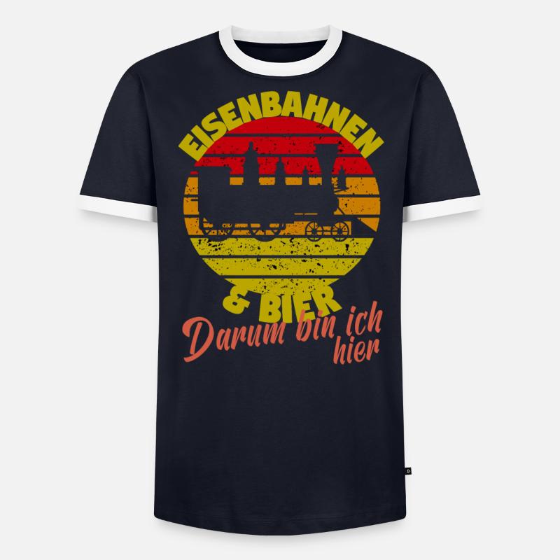 Dampflok Lokführer Eisenbahner Eisenbahn Lok Bahn Männer Kontrast-T-Shirt