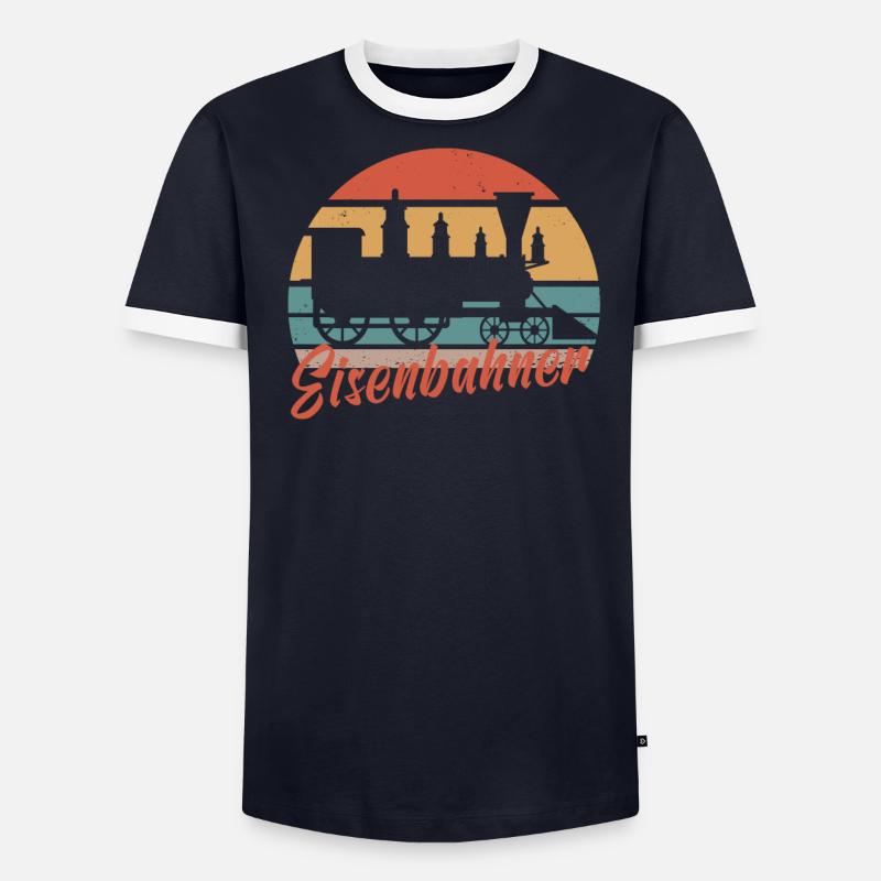 Dampflok Lokführer Eisenbahner Eisenbahn Lok Bahn Männer Kontrast-T-Shirt