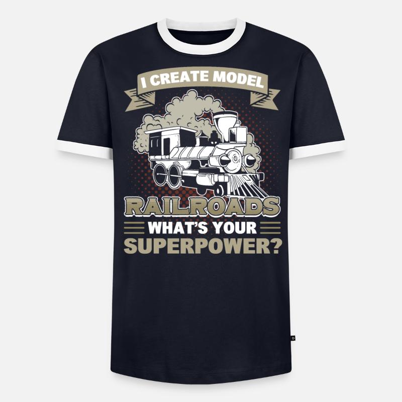 Chemin de fer Fan Train Chemin de fer T-shirt contrasté Homme