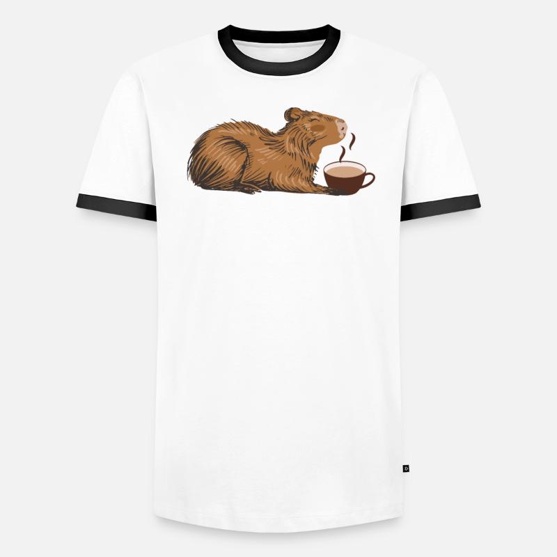 Cappybara Capybara Café Capybara Ventilateurs T-shirt contrasté Homme