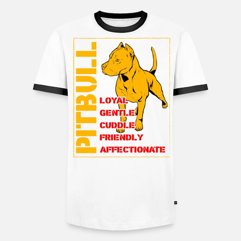 Pitbull loyal gentle cuddle friendly affectionate Men's Ringer Shirt
