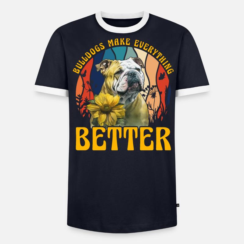 Bulldos make everything better - Männer Kontrast-T-Shirt - undefined