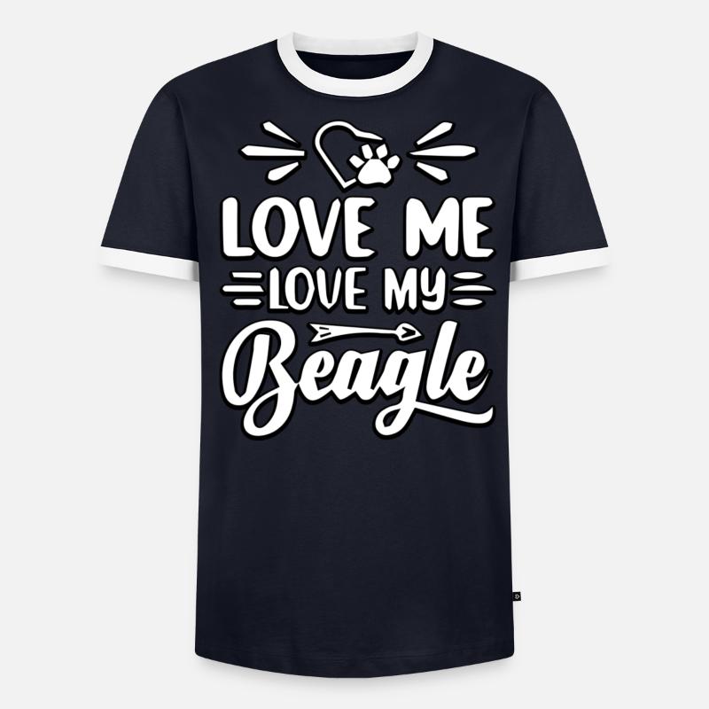 Aime-moi aime mon beagle T-shirt contrasté Homme