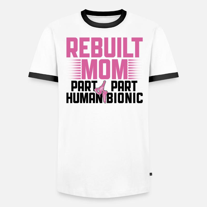 Bionische Hüftmutter Design Für Eine Mutter Mit Men's Ringer Shirt