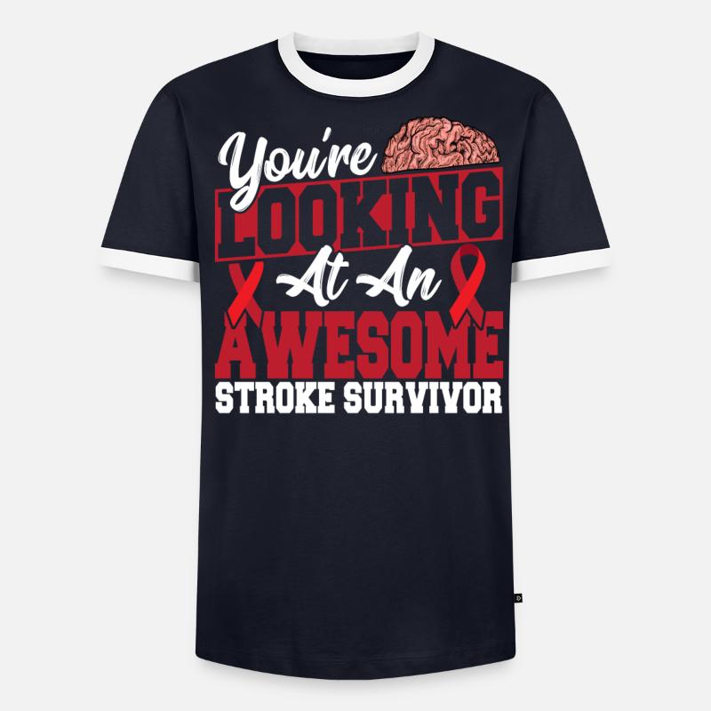 Schlaganfall-Bewusstsein Sie sehen einen - Männer Kontrast-T-Shirt - undefined