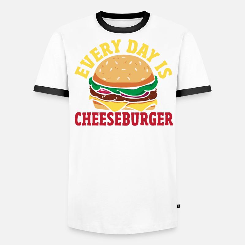 Hamburger Cheese Cheeseburger Snacks Cheeseburger Men's Ringer Shirt