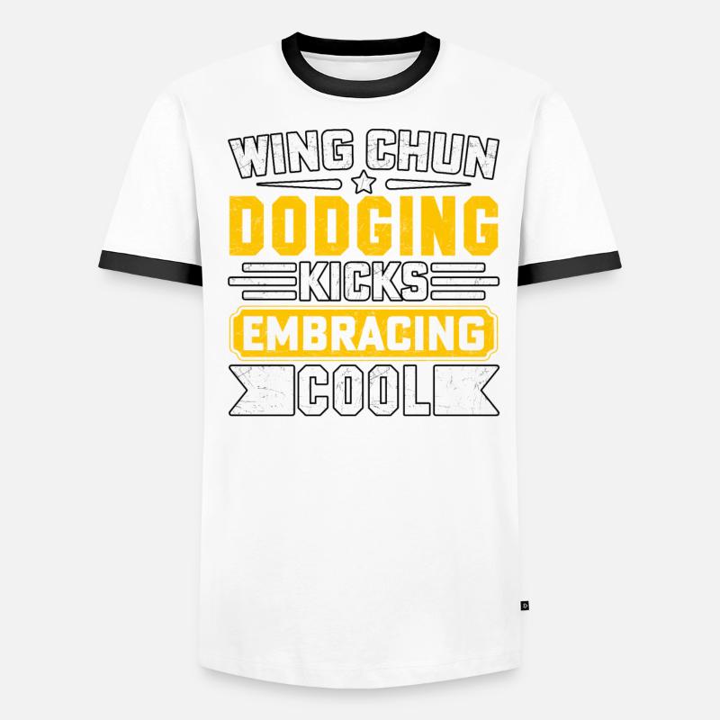 Wing Chun dodging kicks embracing cool Men's Ringer Shirt