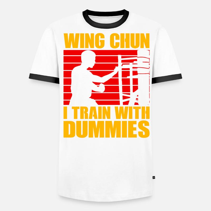 Wing Chun I train with Dummies Men's Ringer Shirt