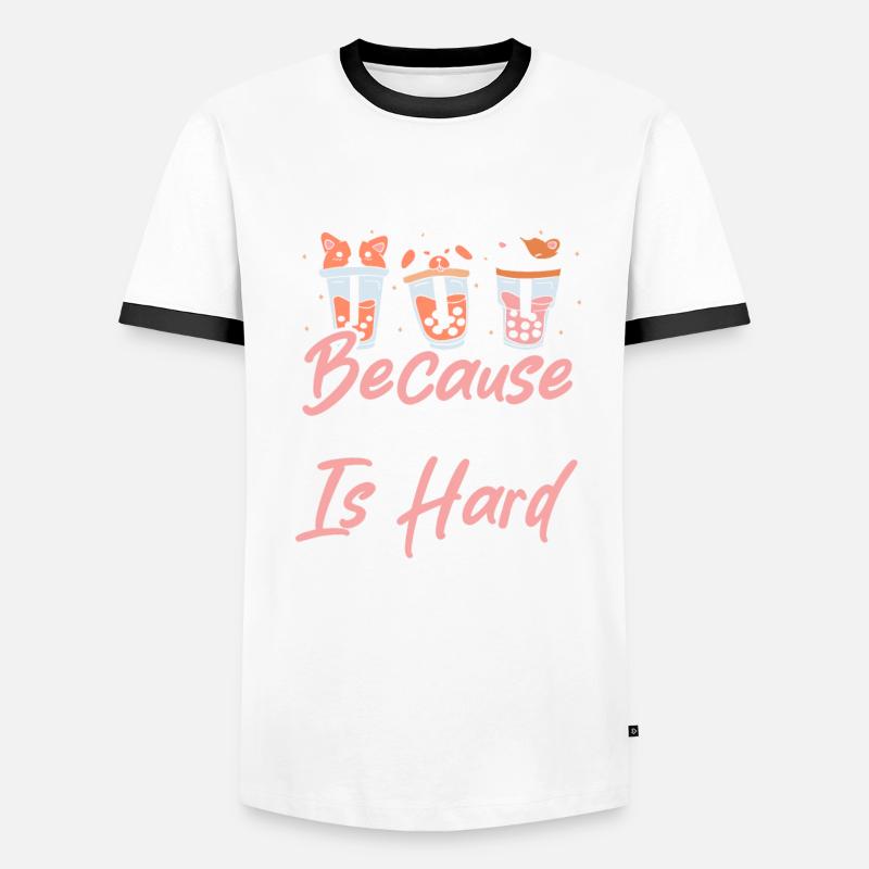 Tee Latte Grüner Tee Eistee Boba Tee Merchandise Männer Kontrast-T-Shirt