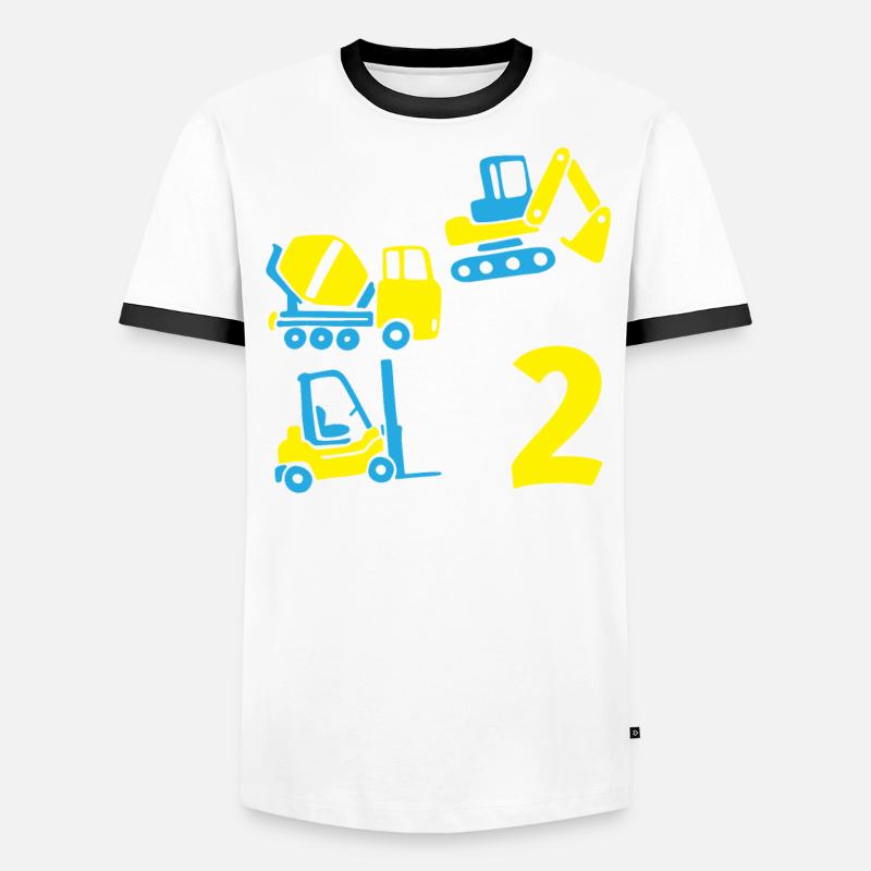 Grue de construction Thème de la construction Anniversaires T-shirt contrasté Homme