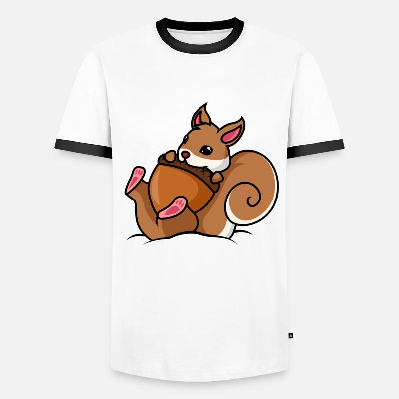 Eichhörnchen Nuss Comic Männer Kontrast-T-Shirt