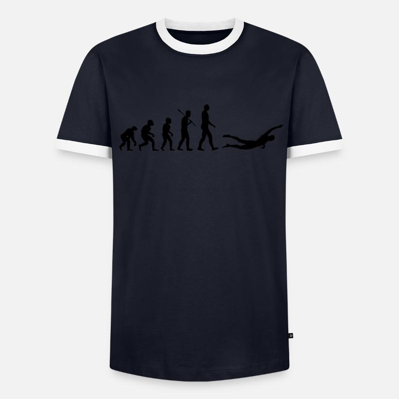 Human Evolution Swimmer Männer Kontrast-T-Shirt