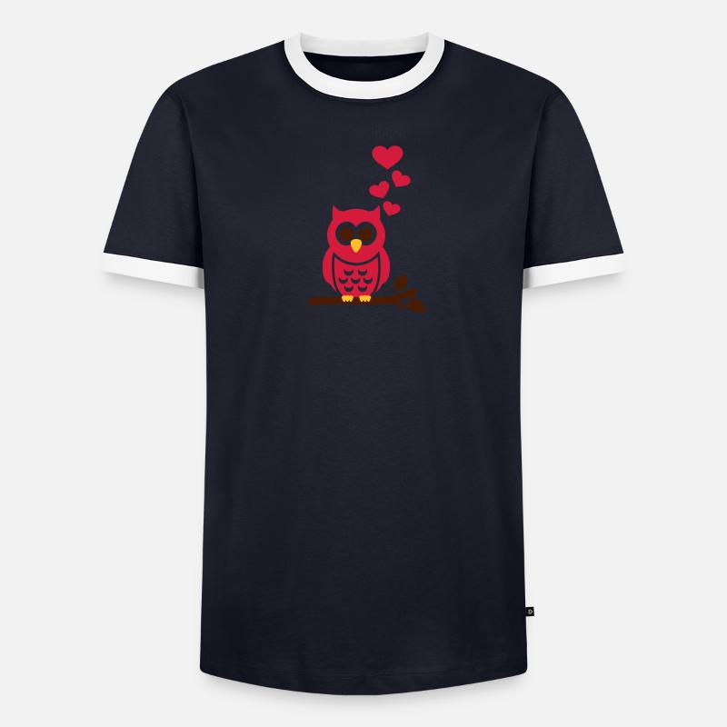 Eule - Männer Kontrast-T-Shirt - undefined