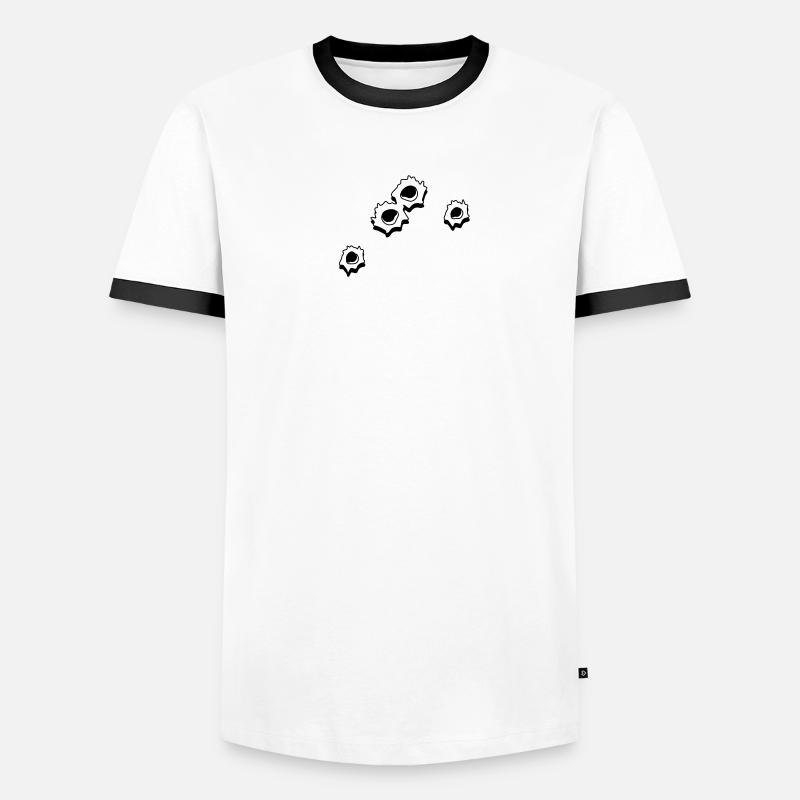 Loch Löcher einschüsse Männer Kontrast-T-Shirt