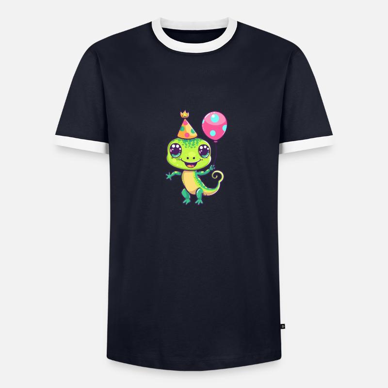 Lizard Birthday Comic - Men's Ringer Shirt - undefined