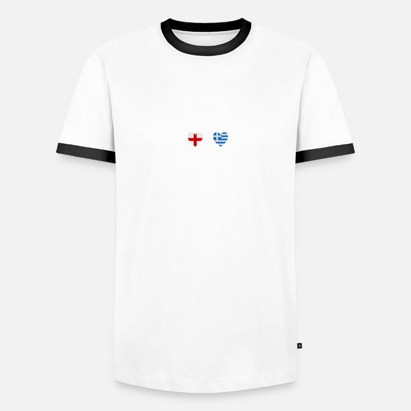 Angleterre et Grèce Drapeaux hellas grecs T-shirt contrasté Homme
