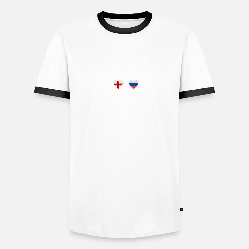 Drapeaux de l’Angleterre et de la Russie Drapeaux russes T-shirt contrasté Homme