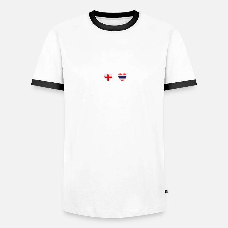 Drapeaux du drapeau thaïlandais de l’Angleterre et de la Thaïlande T-shirt contrasté Homme