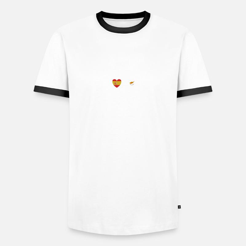 Espagne et Chypre Drapeau chypriote Drapeaux T-shirt contrasté Homme