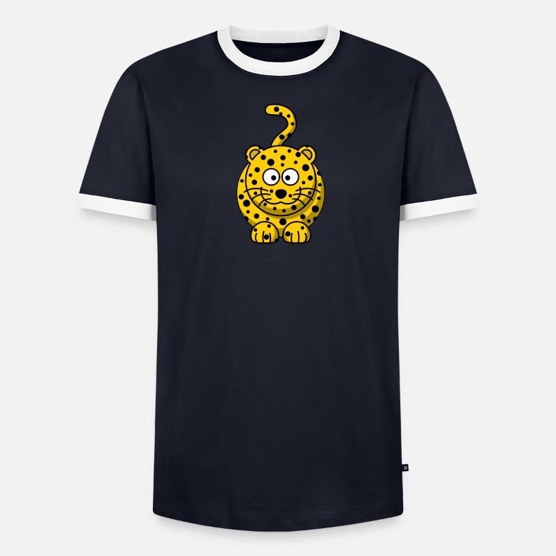 Leopard Männer Kontrast-T-Shirt