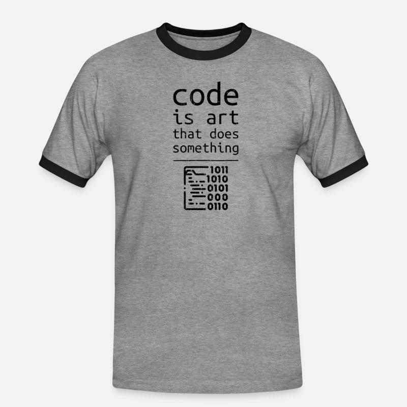 Code Coder Entwickler Programmierer Geschenk - Männer Kontrast-T-Shirt - Grau meliert/Schwarz