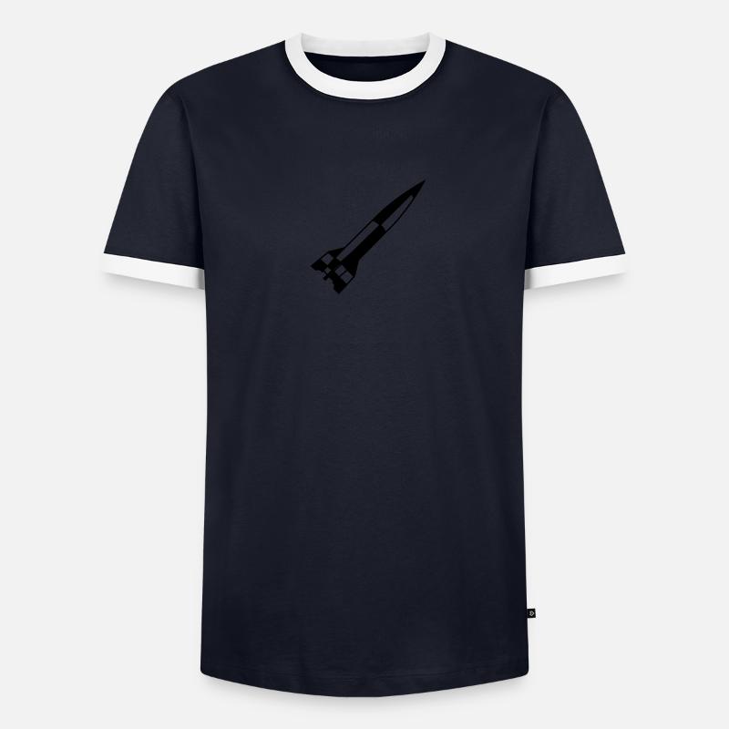A4 Rakete einfarbig schwarz - Männer Kontrast-T-Shirt - undefined