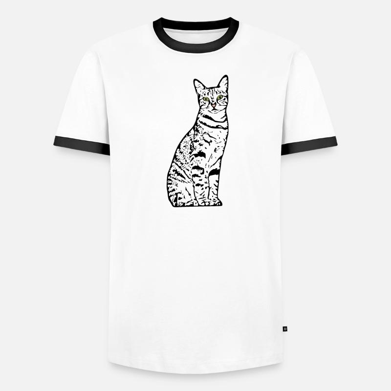 Chat blanc Chat Chat blanc Cadeau T-shirt contrasté Homme