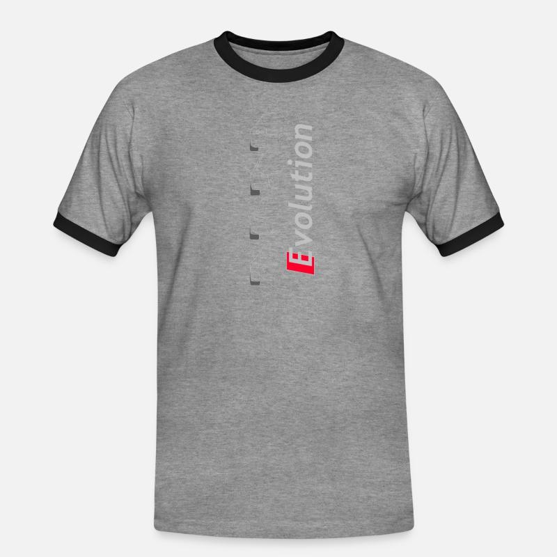 RS-Evolution - Männer Kontrast-T-Shirt - Grau meliert/Schwarz
