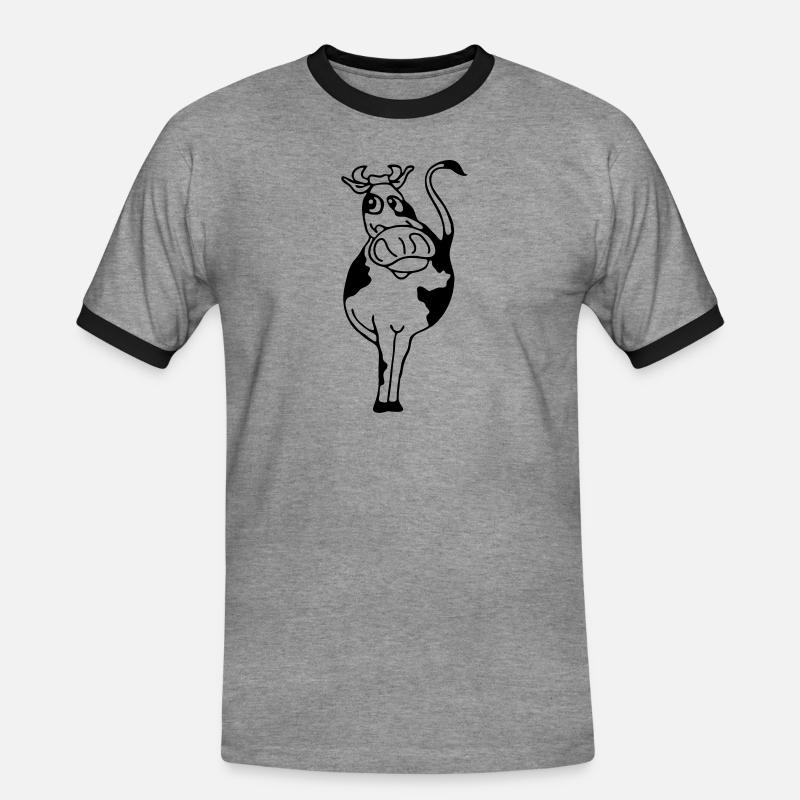 bull 2 - Men's Ringer Shirt - heather grey/black