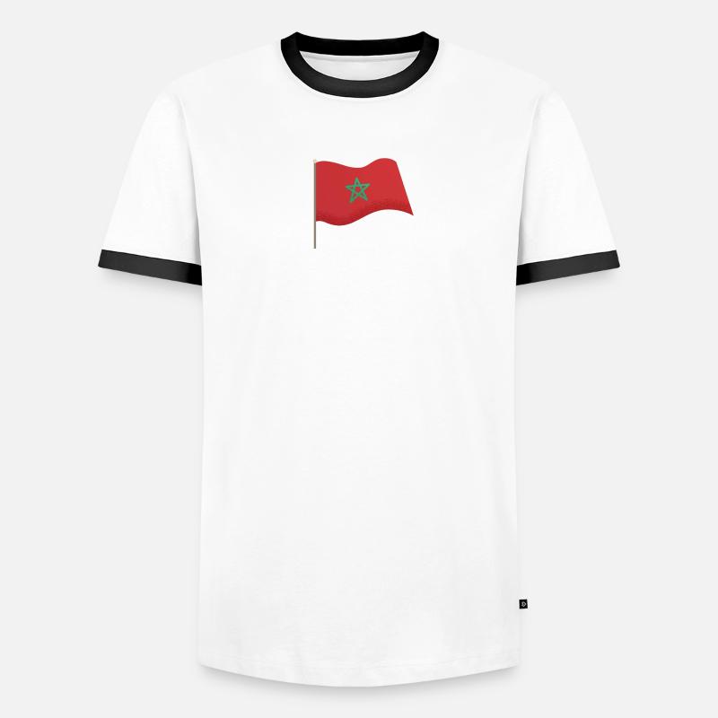 Drapeau du Maroc T-shirt contrasté Homme