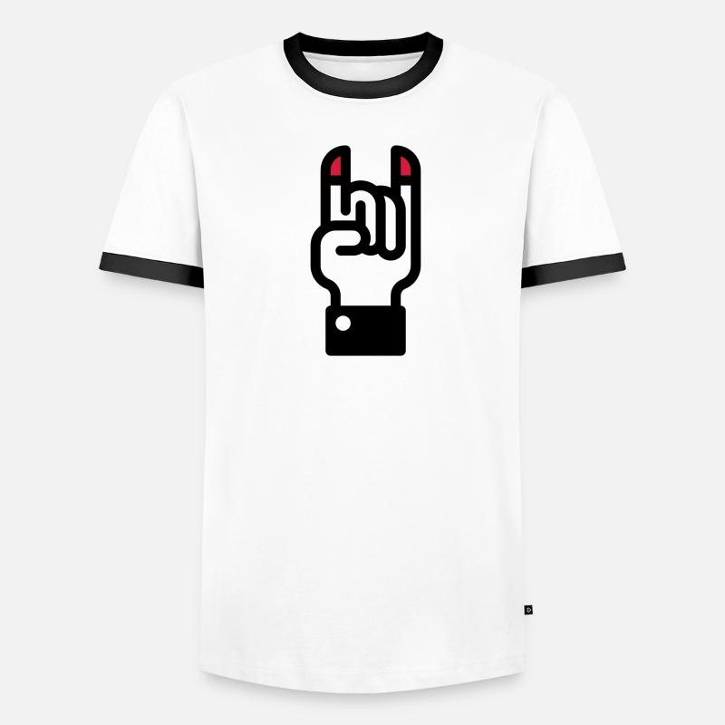 Teufelshörner Handzeichen / Devil's Horns Hand Männer Kontrast-T-Shirt