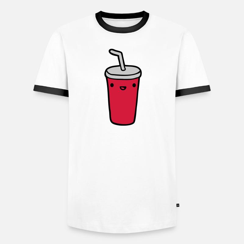 Cola Becher Restaurant Männer Kontrast-T-Shirt