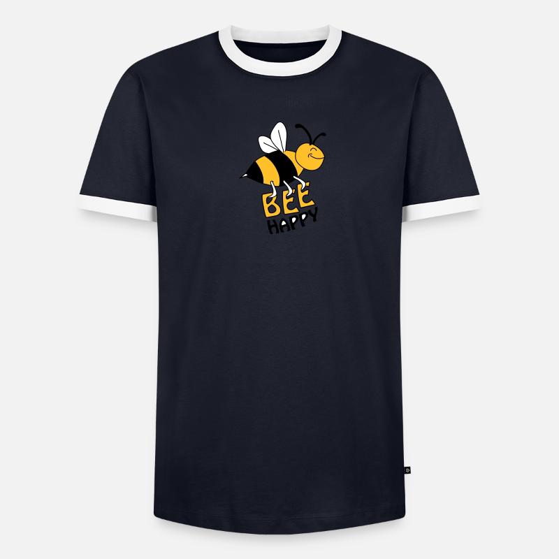 Bee Happy Männer Kontrast-T-Shirt