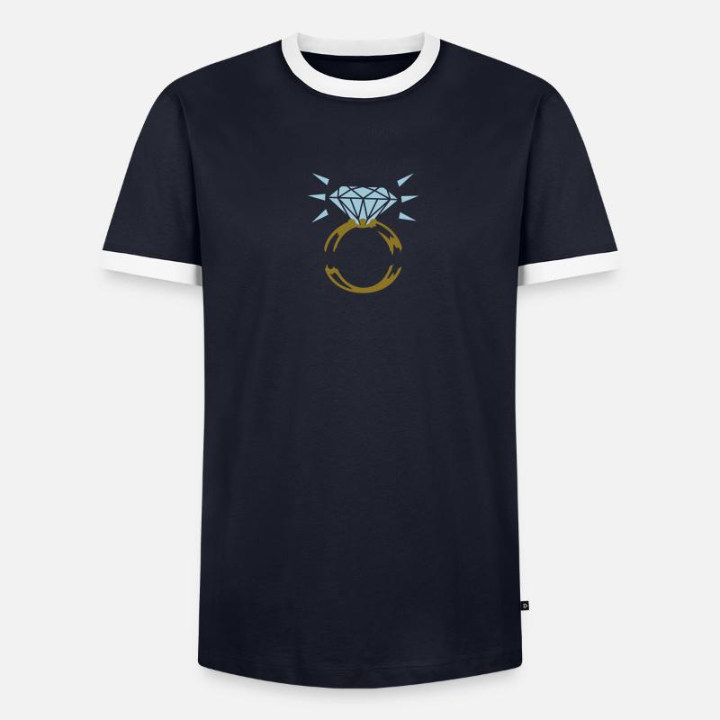 Diamantring / diamond ring (2c) Männer Kontrast-T-Shirt