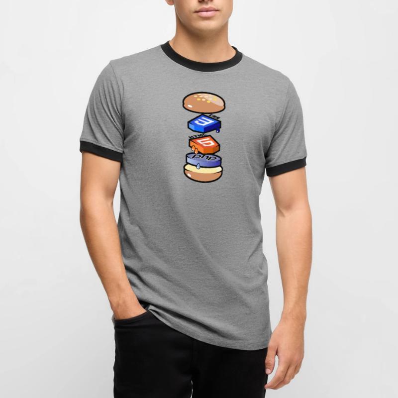 Computer programmer in Html, Css and Php Men's Ringer Shirt