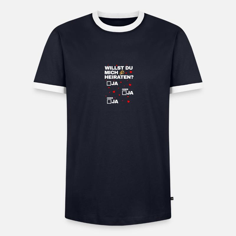 Ja oder Ja Heiratsantrag Hochzeitsantrag - Männer Kontrast-T-Shirt - undefined