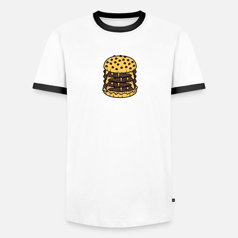 conception haute multiple hamburger cool hamburger T-shirt contrasté Homme