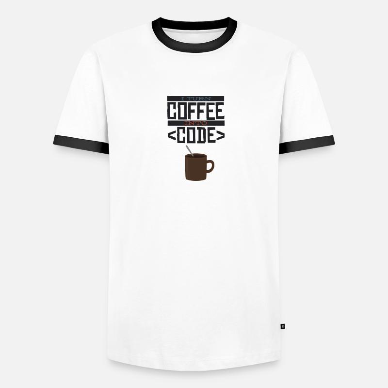 I turn coffee into code Programmierer Entwickler Männer Kontrast-T-Shirt