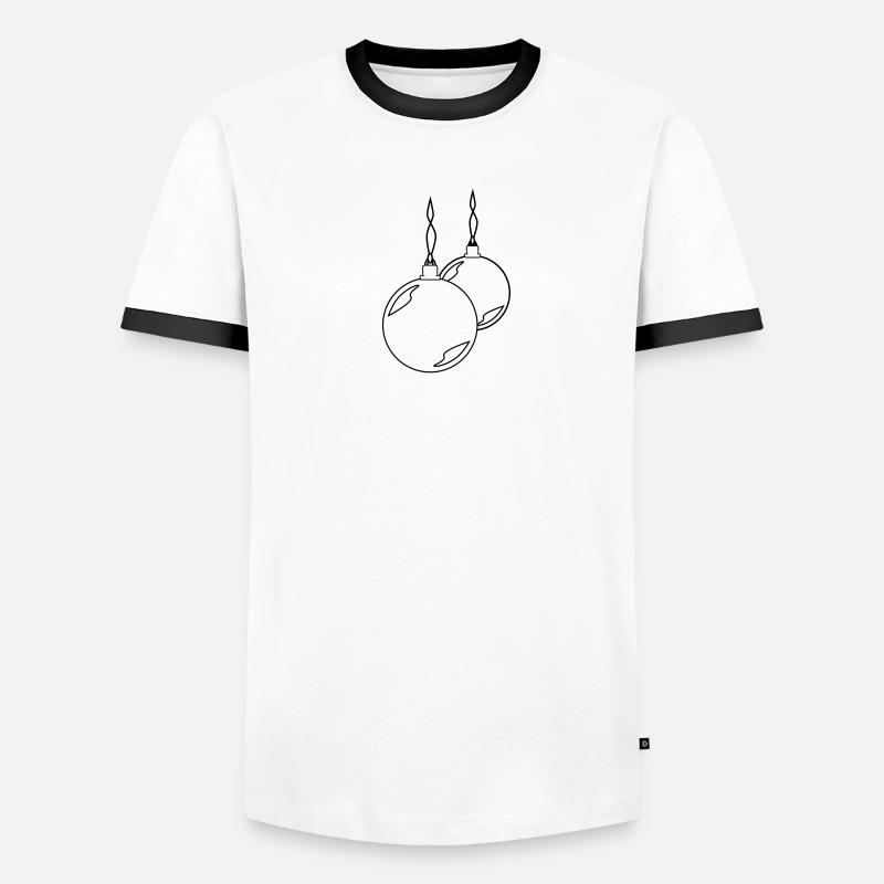 zwei Weihnachtskugeln Männer Kontrast-T-Shirt