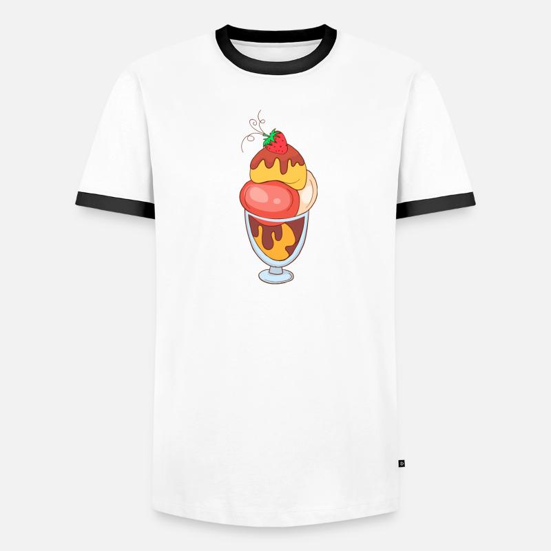 Eis Speiseeis Eiskrem Eiscreme Kugeleis Eisbecher Männer Kontrast-T-Shirt
