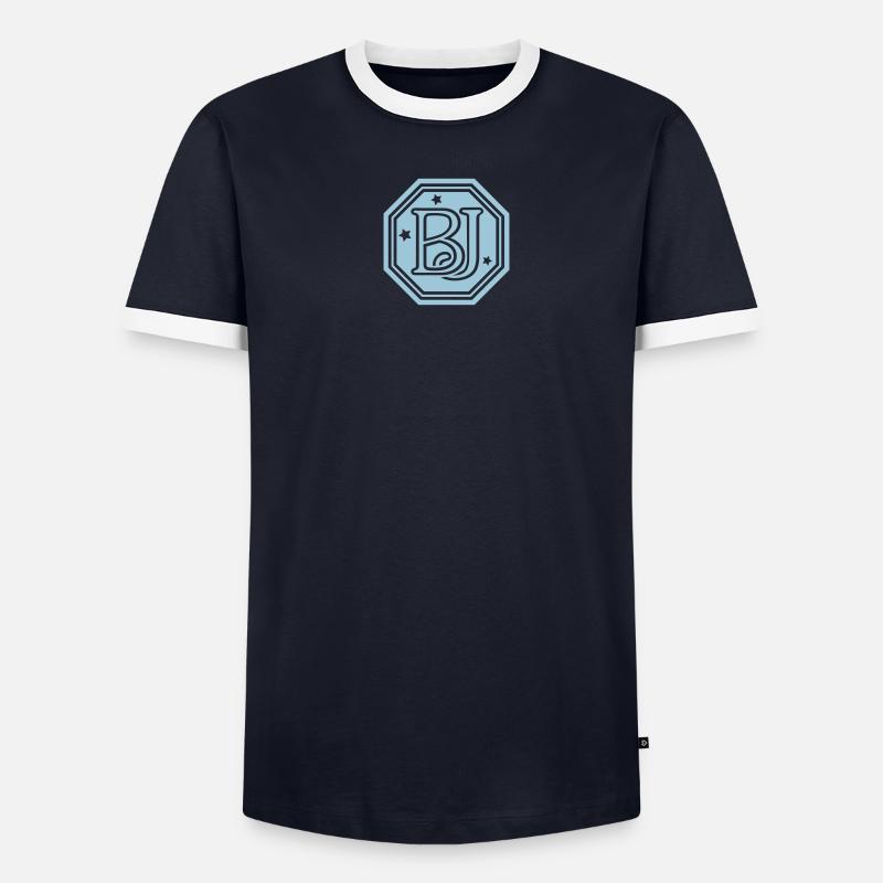BJ monogram initial letters Men's Ringer Shirt